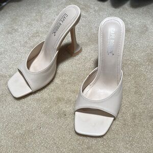 Cape Robbin nude open toe heels